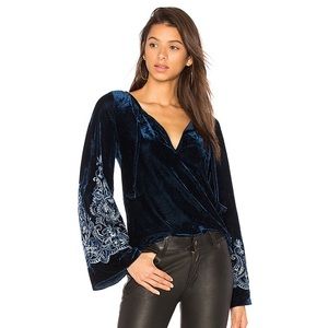 MISA Los Angeles velvet mava blouse in black